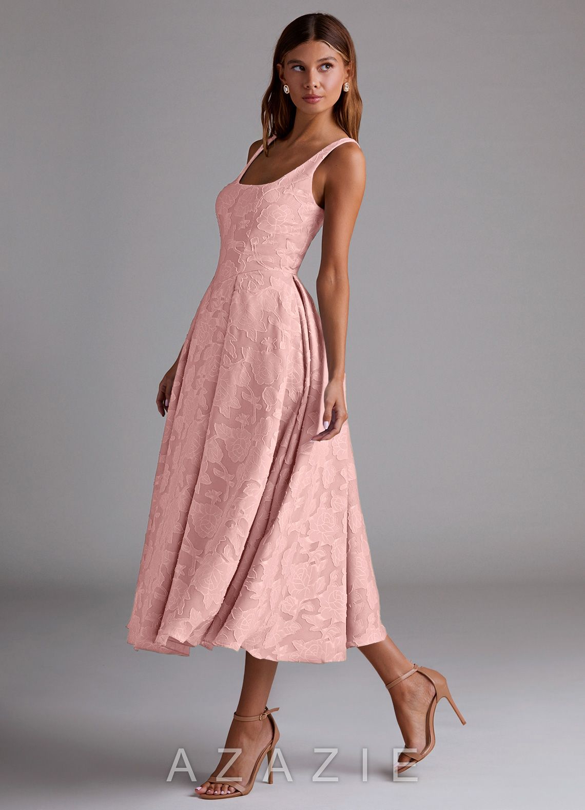 Adelie {color} A-line Midi Dress  sp_haze_pink_#hp134328
