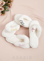 Personalized Bride Bridesmaid Fluffy Slippers