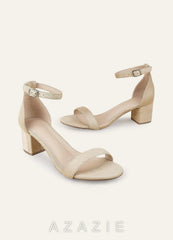 One-Strap Buckle Block Heel Sandals