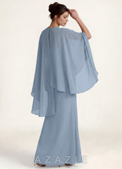 Azazie Matching Color Asymmetric Chiffon Shawl  dusty_blue
