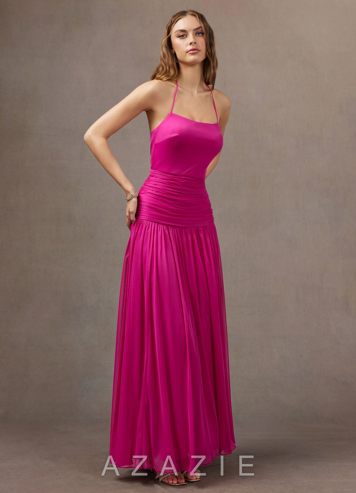 Elie {color} Maxi Dress  sp_hot_pink_#hp134130