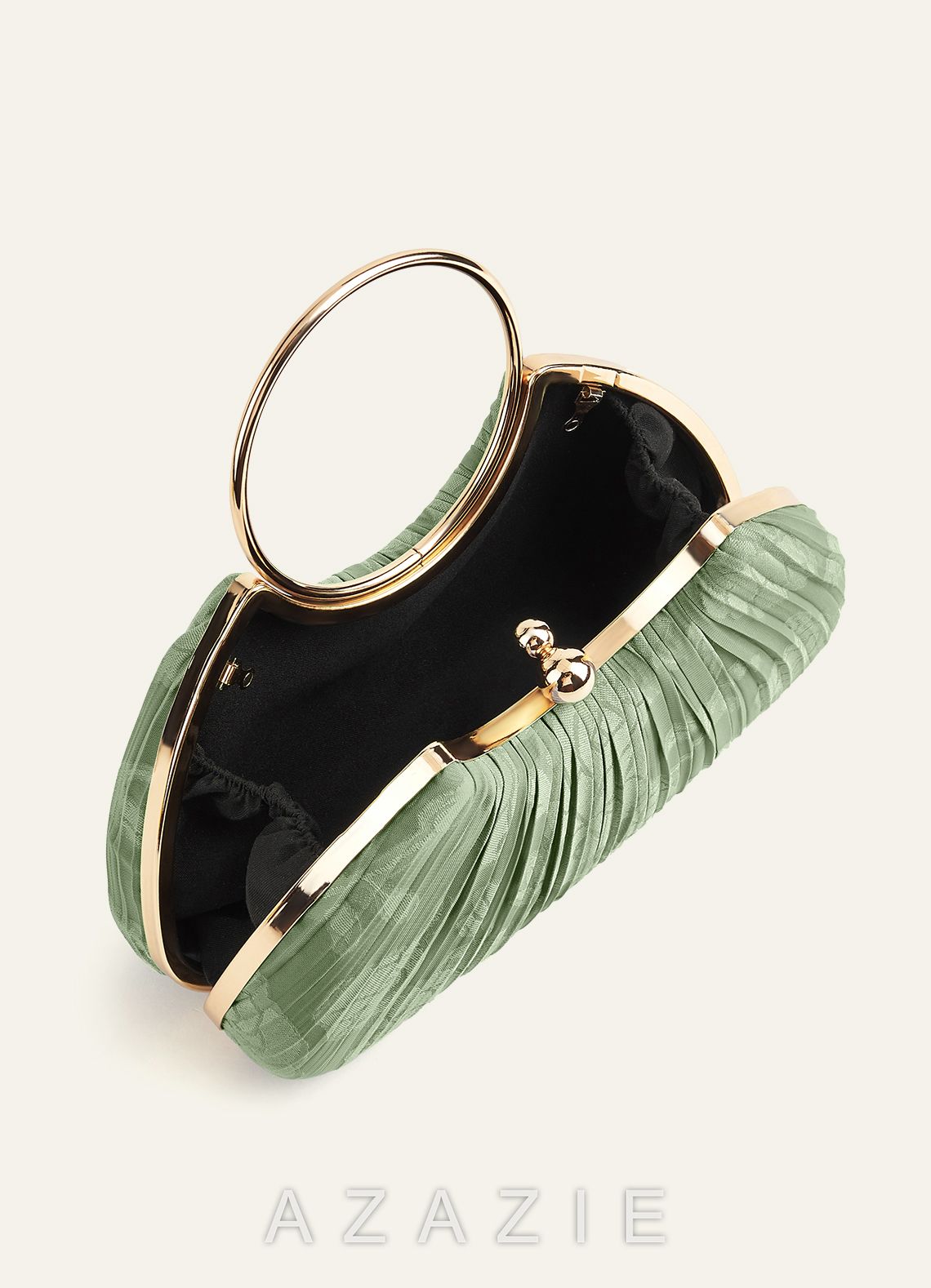Matching Color Floral Burnout Pleated Handbag