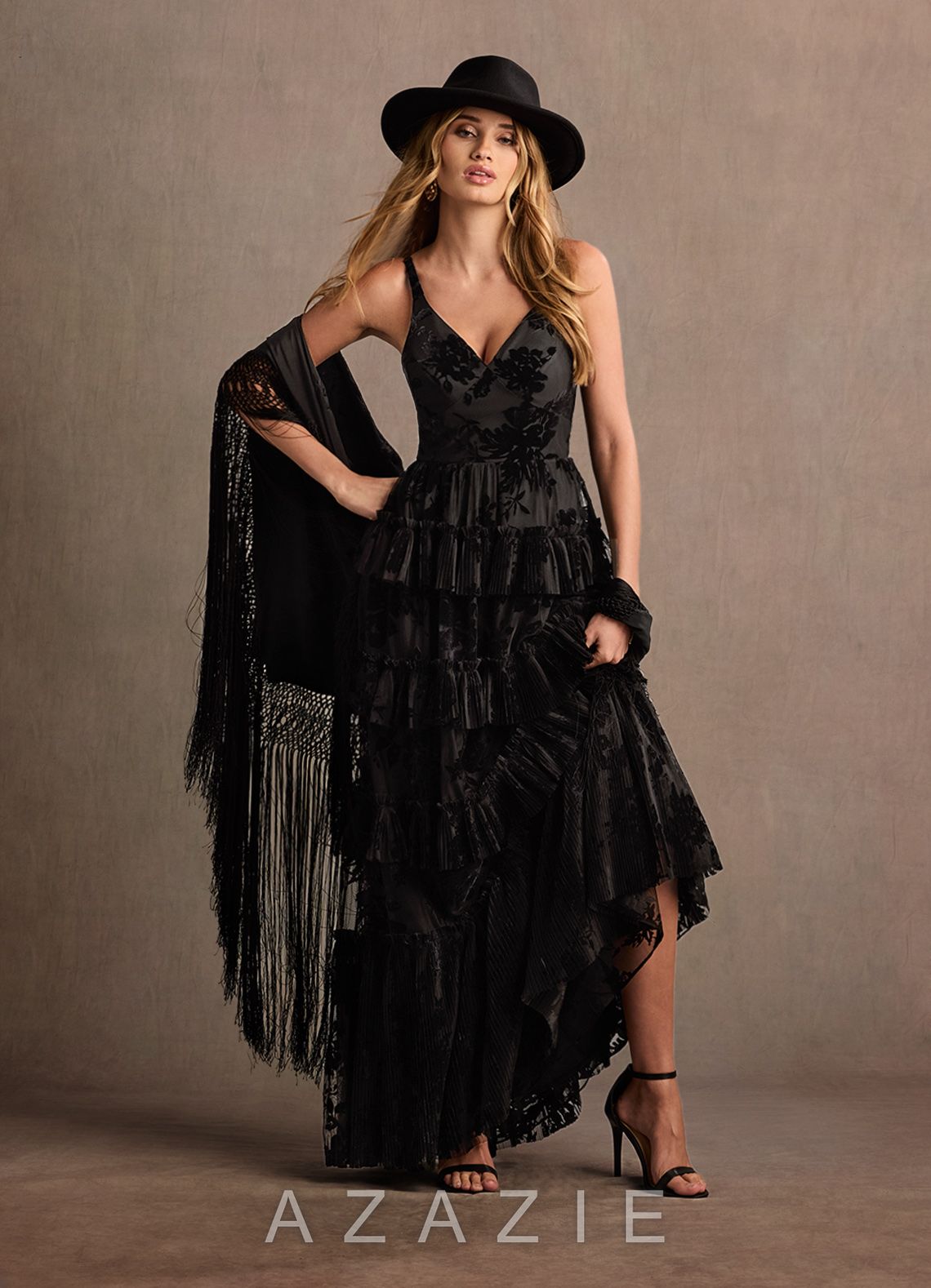 Cammy {color} Ruffle Maxi Dress  sp_black_#bk1343211