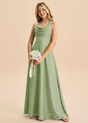 Azazie Kady Junior Dusty Sage A-Line Sweetheart Neckline Stretch Satin Dress dusty_sage