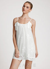 Classic Sheer Lace Satin Slip Dress