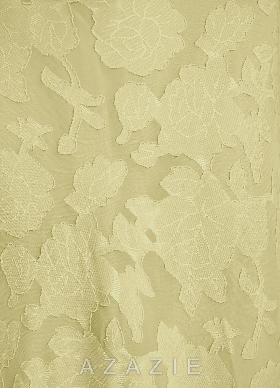 Azazie Kieryn Lemon Sorbet Mermaid Pleated Floral Burnout Dress lemon_sorbet