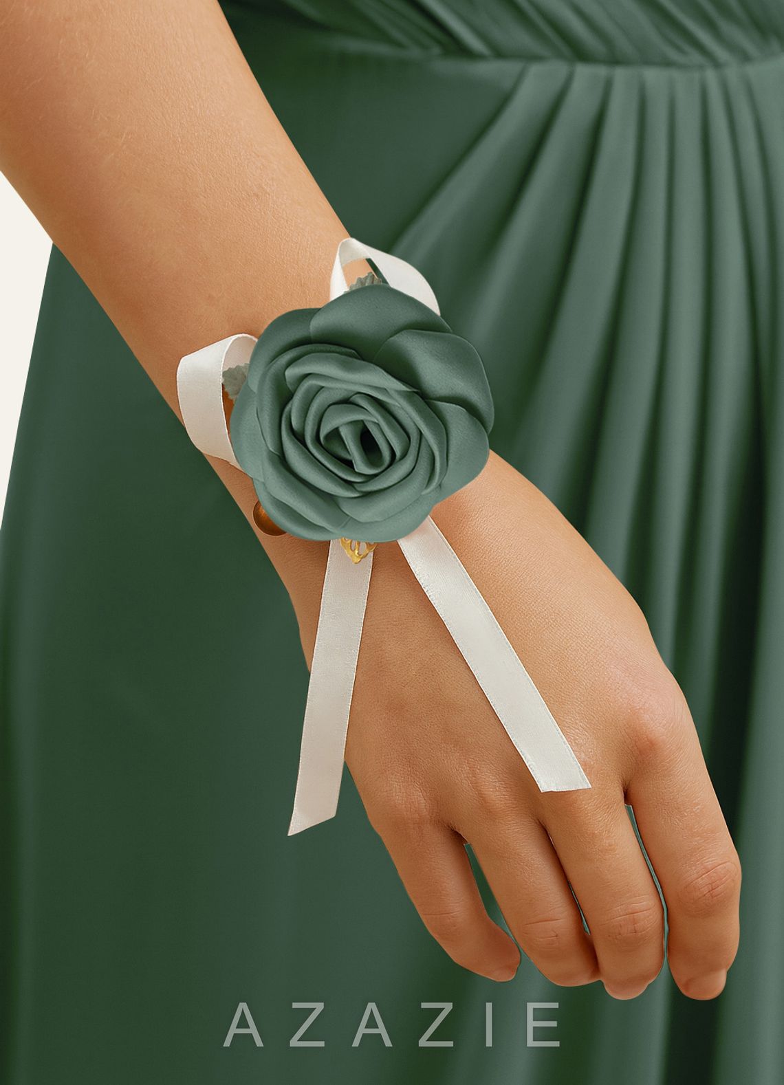 Matching Color Matte Satin Wrist Corsage