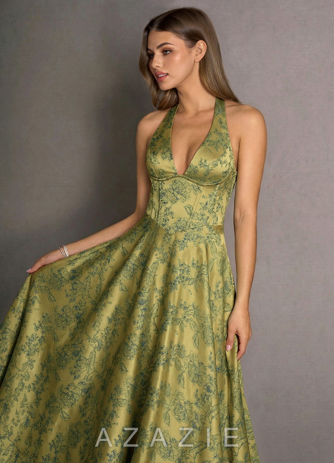 Isabeau {color} Maxi Dress  sp_moss_navy_#mn134320