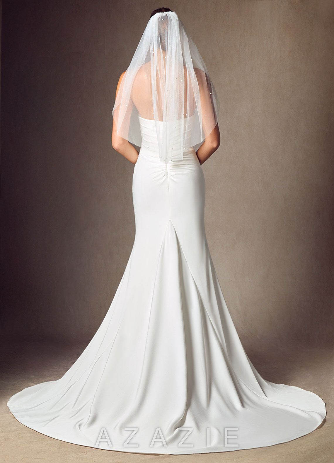 Jenna Pearl Waist Length Veil