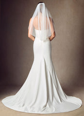 Jenna Pearl Waist Length Veil