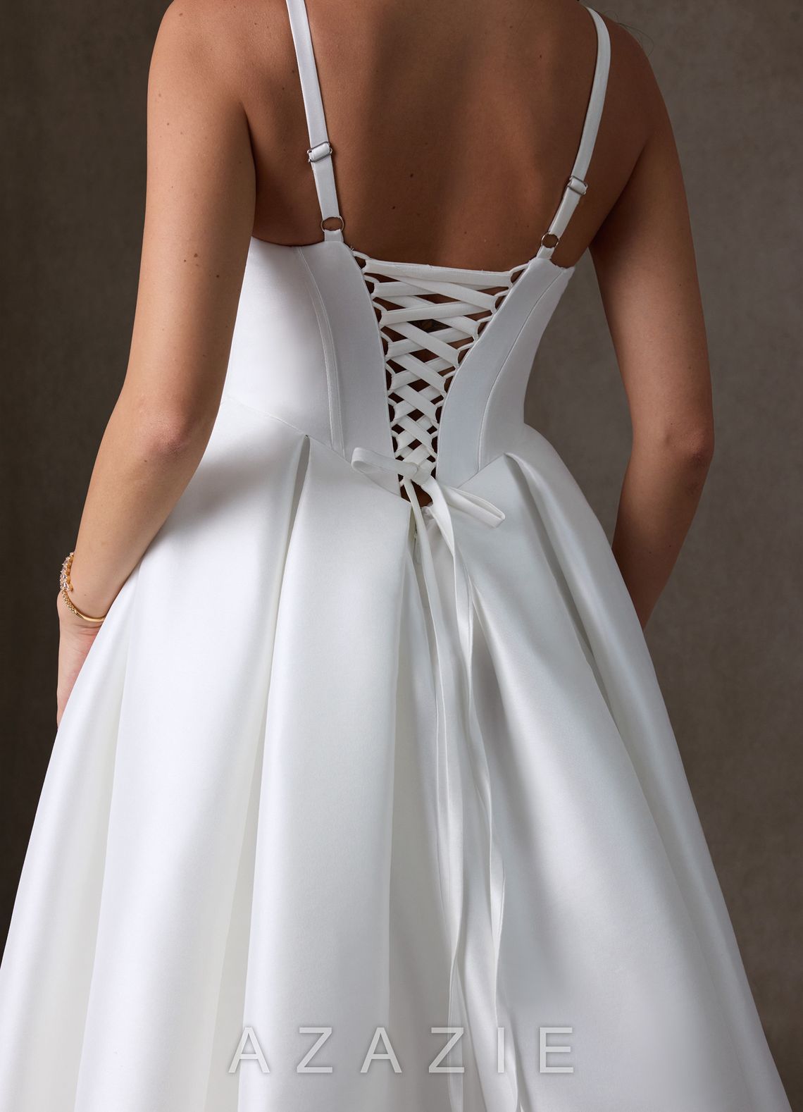 Azazie Anijah Diamond White Ball-Gown Stretch Mikado Dress diamond_white
