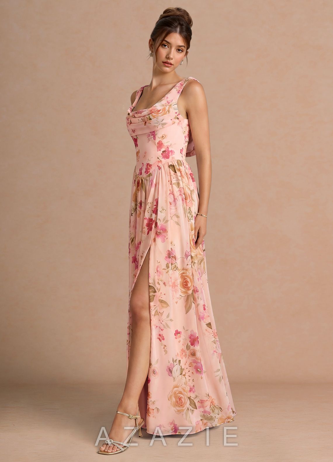 Alinae {color} Maxi Dress  sp_abstract_bouquet_floral_#111401