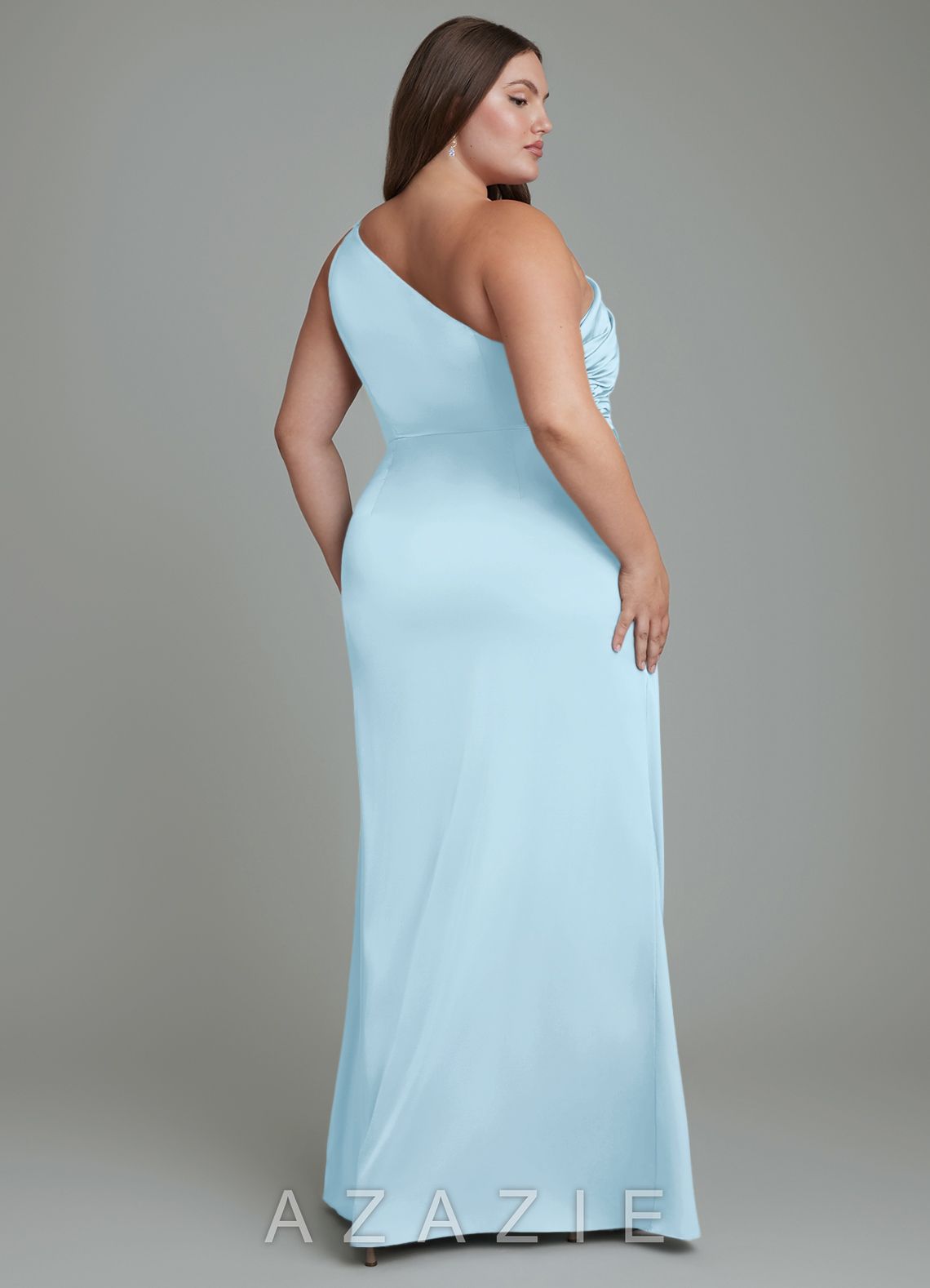 Azazie Akilah Sky Blue Mermaid One Shoulder Stretch Satin Dress sky_blue