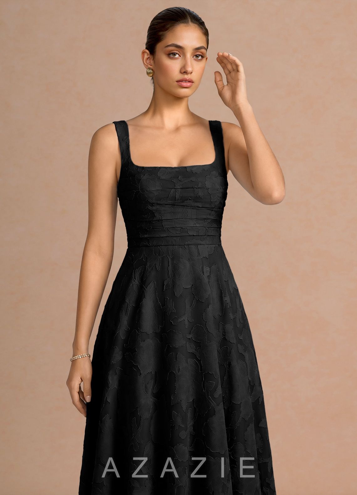 Azaria {color} Midi Dress  black