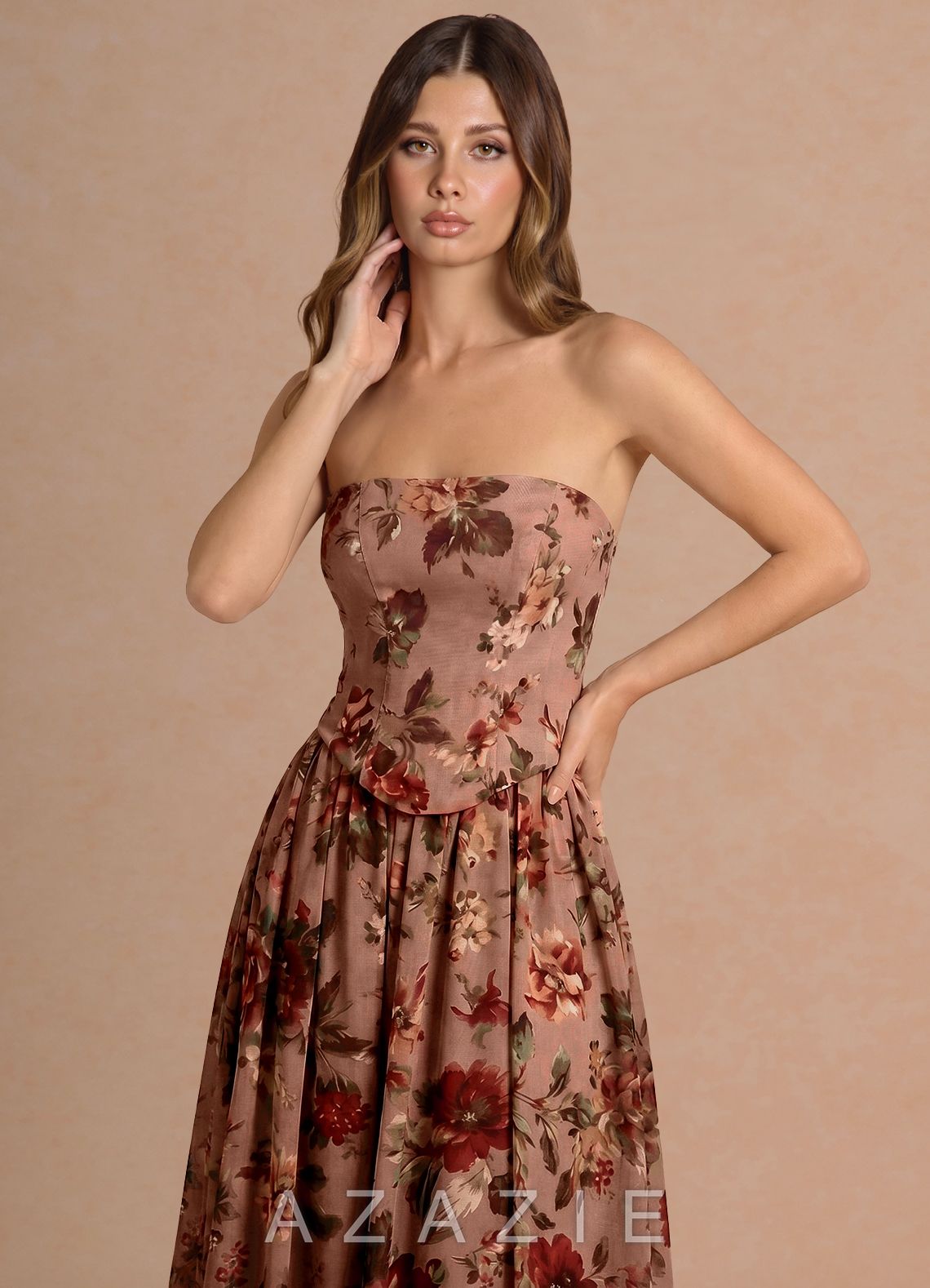 Rowena {color} Midi Dress  sp_mauve_multi_#mm134342