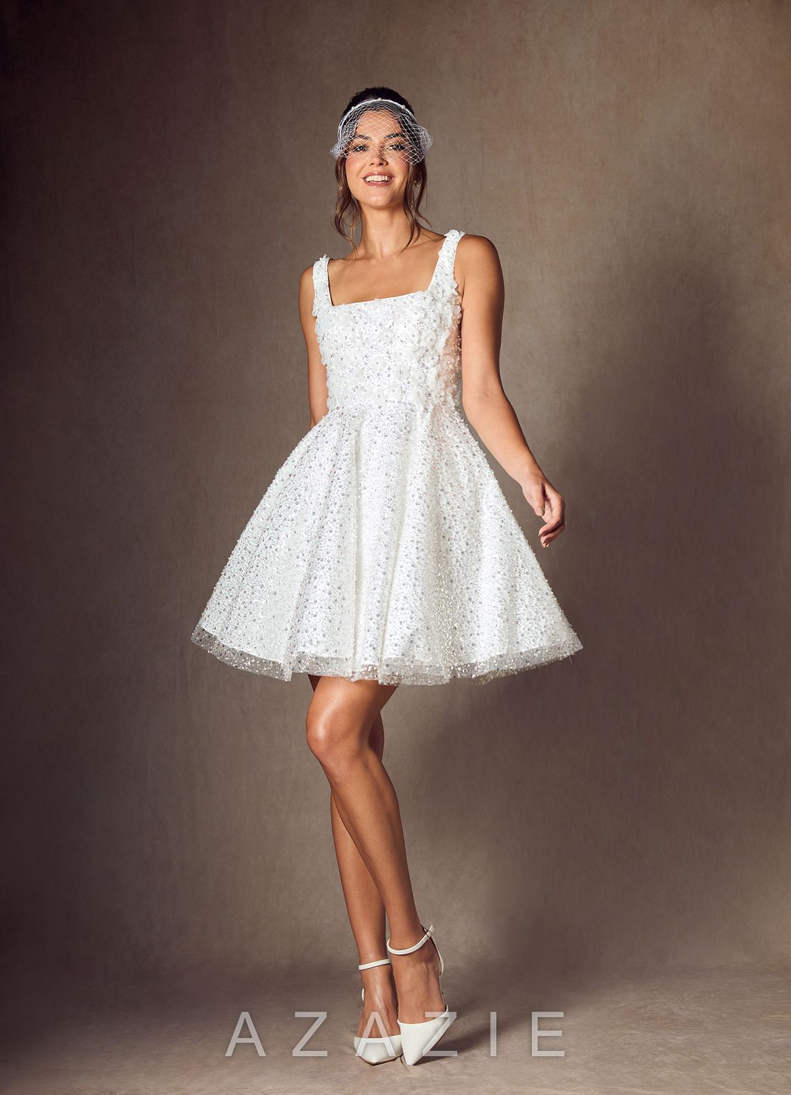 Azazie Kristi Diamond White A-Line with Pockets Beading Dress diamond_white