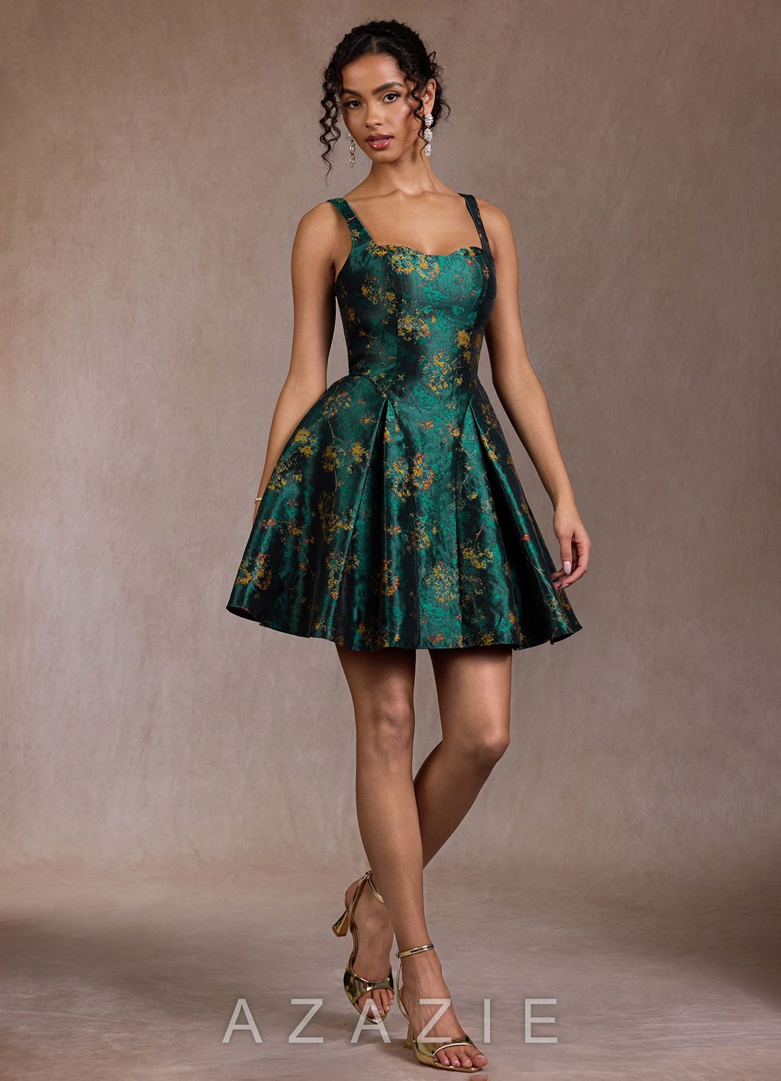Briena {color} Mini Dress  sp_deep_green_#dg134073