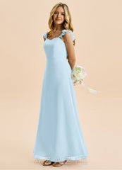 Azazie Mavie Junior Sky Blue A-Line Sweetheart Neckline Chiffon Dress sky_blue