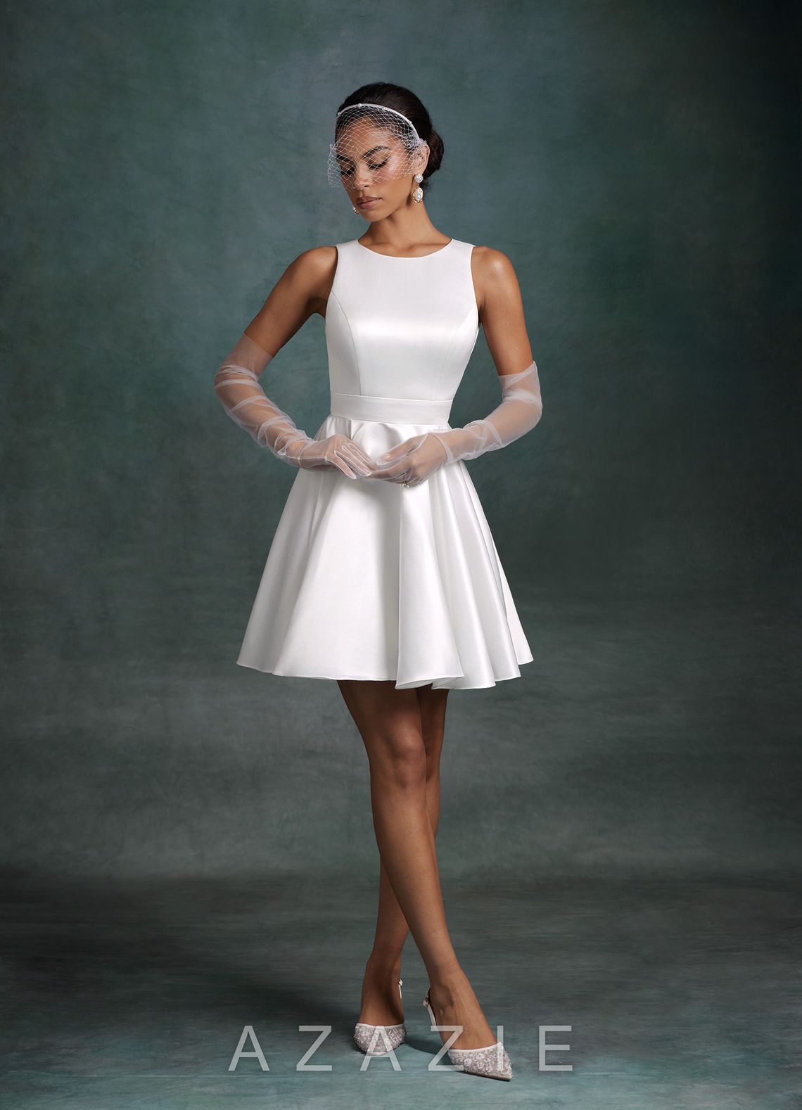 Azazie Alanna Diamond White A-Line Satin Dress diamond_white