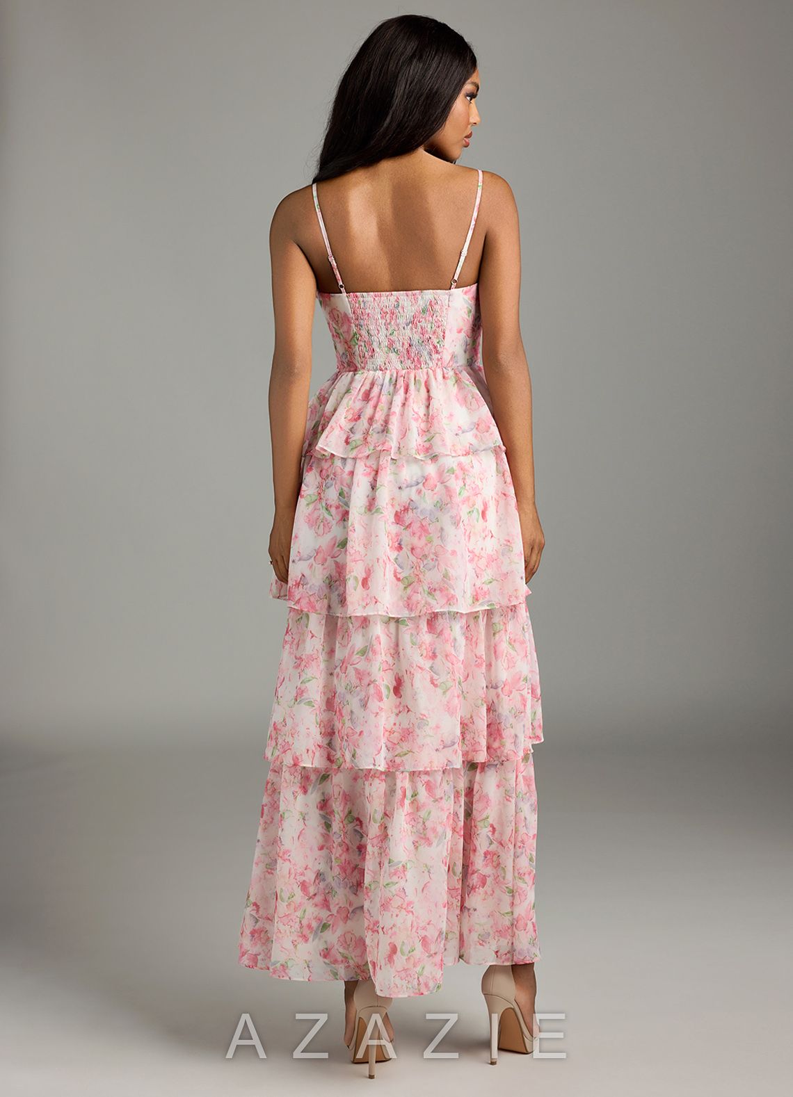 Azazie Kaiden Abstract Watercolor Floral A-Line Sweetheart Neckline Chiffon Dress abstract_watercolor_floral