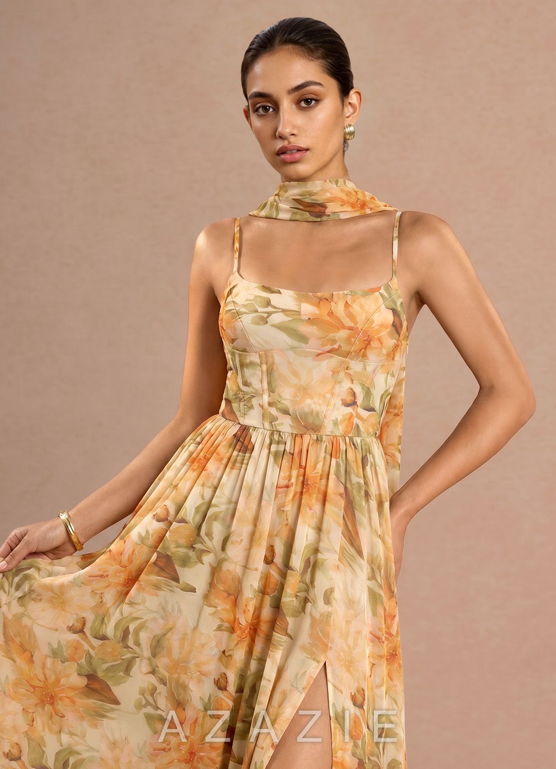 Caralynne {color} Midi Dress  sp_peach_bloom_#pb134369