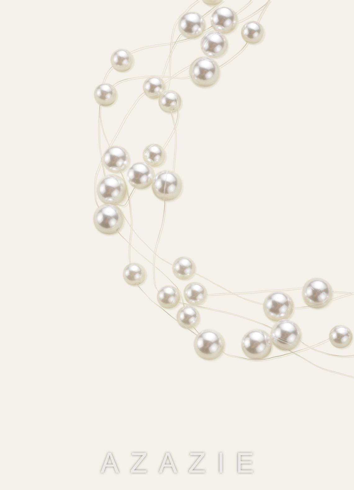 Floating Freshwater Pearl Necklace  white