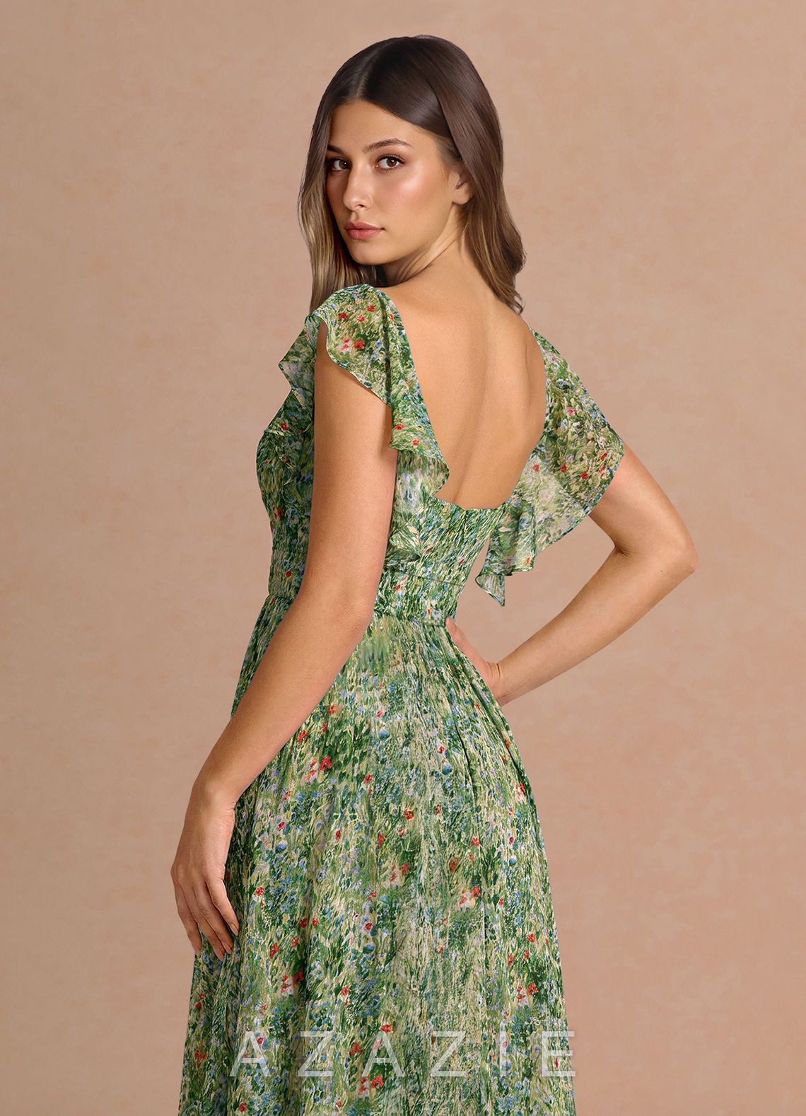 Saskia {color} Midi Dress  sp_green_floral_#gf134901