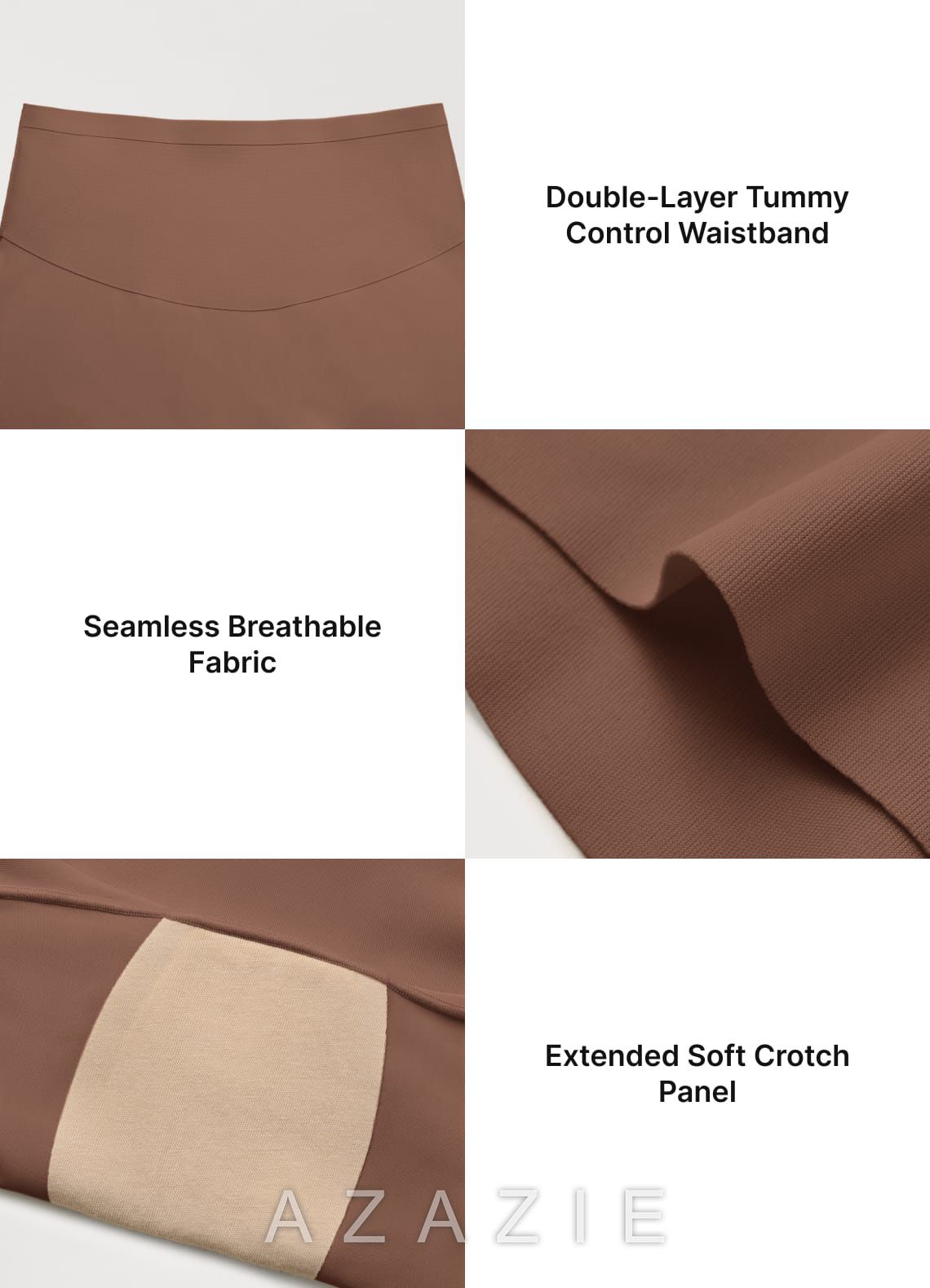 High Waist Tummy Control Seamless Shapewear Shorts  brown