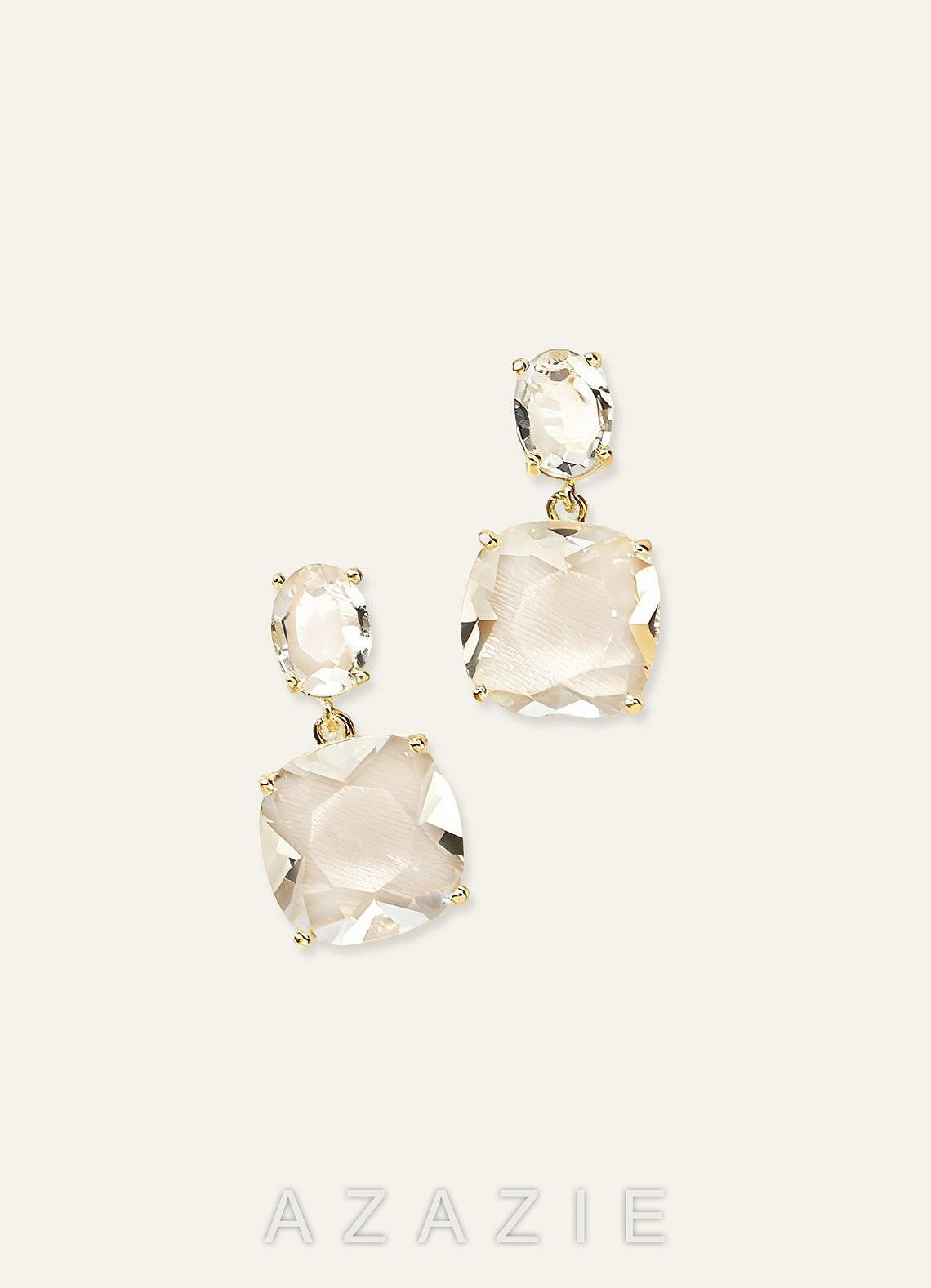 Transparent Crystal Gemstone Earrings