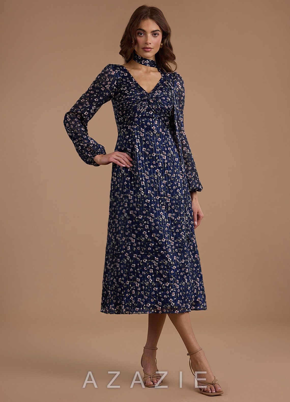 Edith {color} Midi Dress  sp_floral_gingham_#fg134370