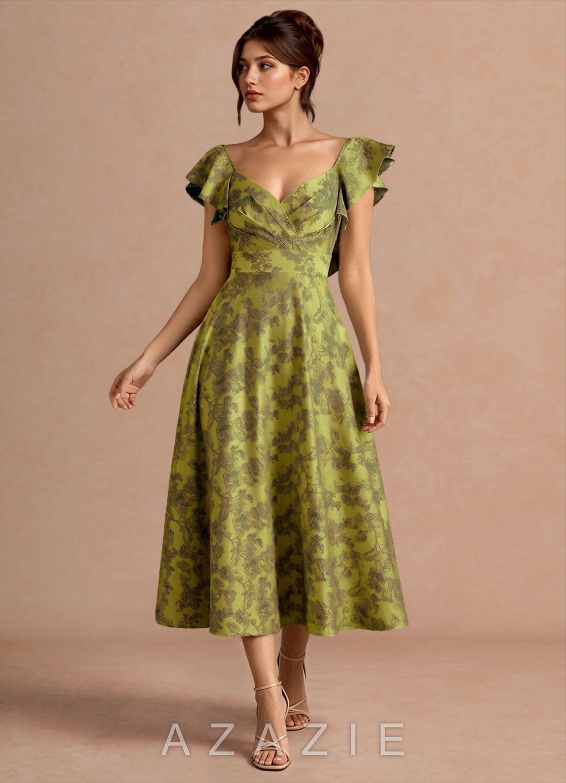 Leilani {color} Midi Dress  sp_moss_brown_#mb134752