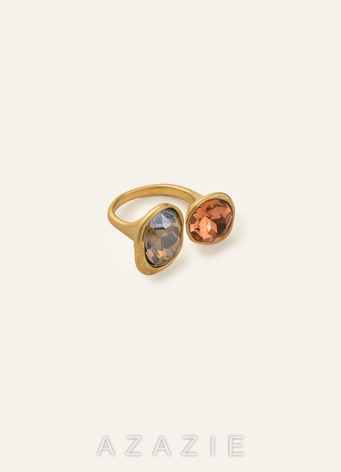 Open Toi et Moi Bezel Gemstone Ring