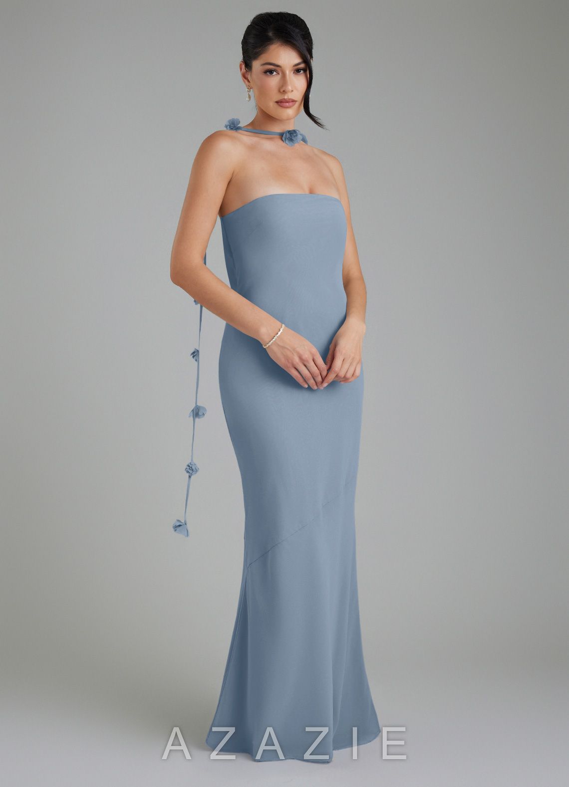 Azazie Annalise Dusty Blue Mermaid Chiffon Dress dusty_blue