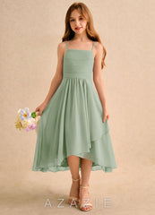 Azazie Twilight Dance Girls Formal Dusty Sage A-Line Pleated Chiffon Dress dusty_sage