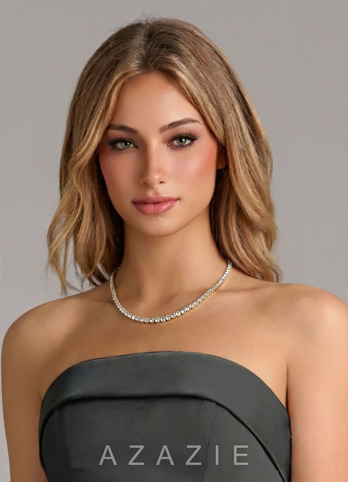 14K Gold Plated Zirconia Tennis Necklace  gold
