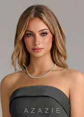 14K Gold Plated Zirconia Tennis Necklace  gold