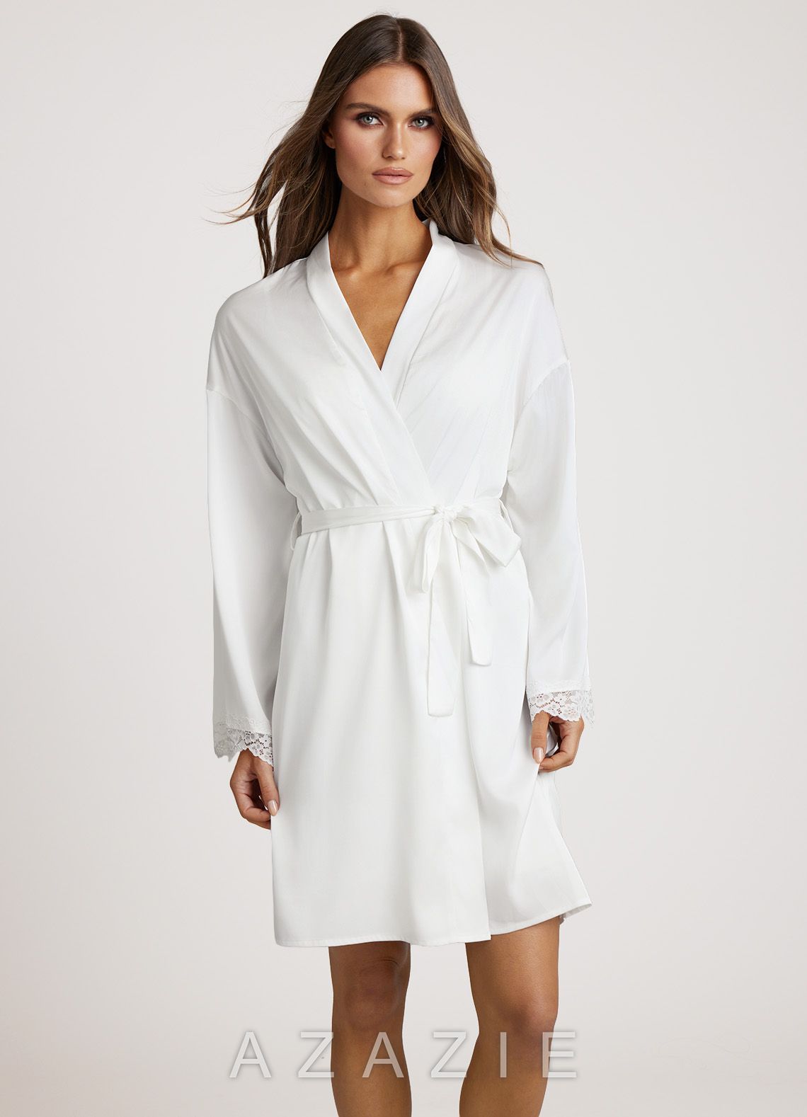 Satin Lace Robe & Slip Dress Set