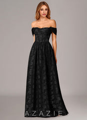 Azazie Hazel Black A-Line Corset Floral Burnout Dress black