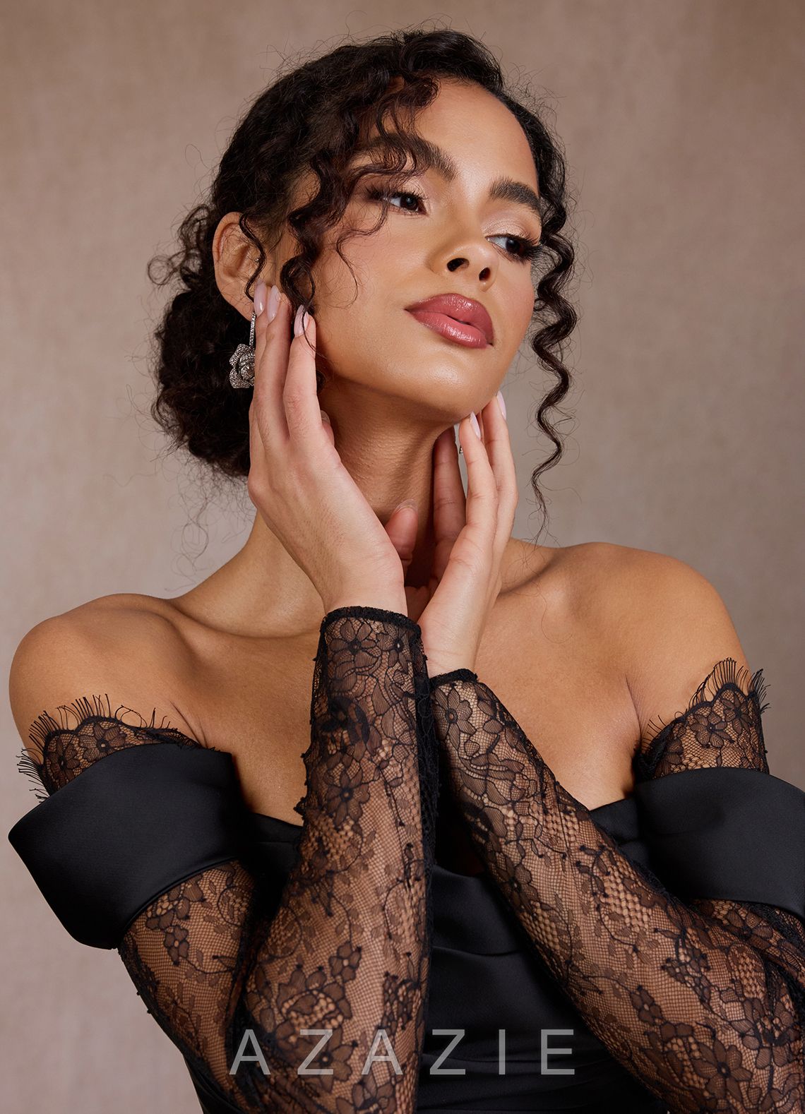 Gizela {color} Lace Maxi Dress  black