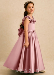 Azazie Eden Dusty Rose Ball-Gown Pleated Matte Satin Dress dusty_rose