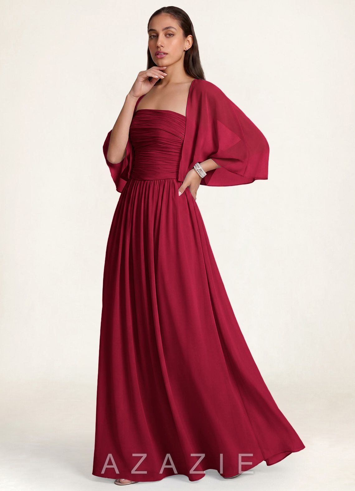 Azazie Matching Color Classic Chiffon Shawl