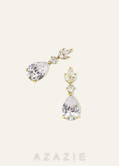 Leaf Teardrop Drop Earrings  gold