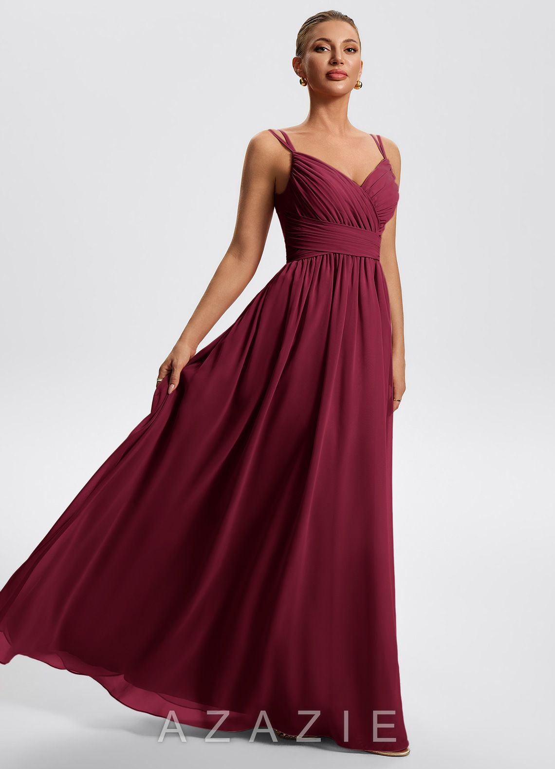 Heloise {color} A-Line Maxi Dress Atelier Dress  sp_burgundy_#bg567