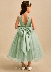 Azazie Savannah Dusty Sage Ball-Gown Lace Tulle Dress dusty_sage