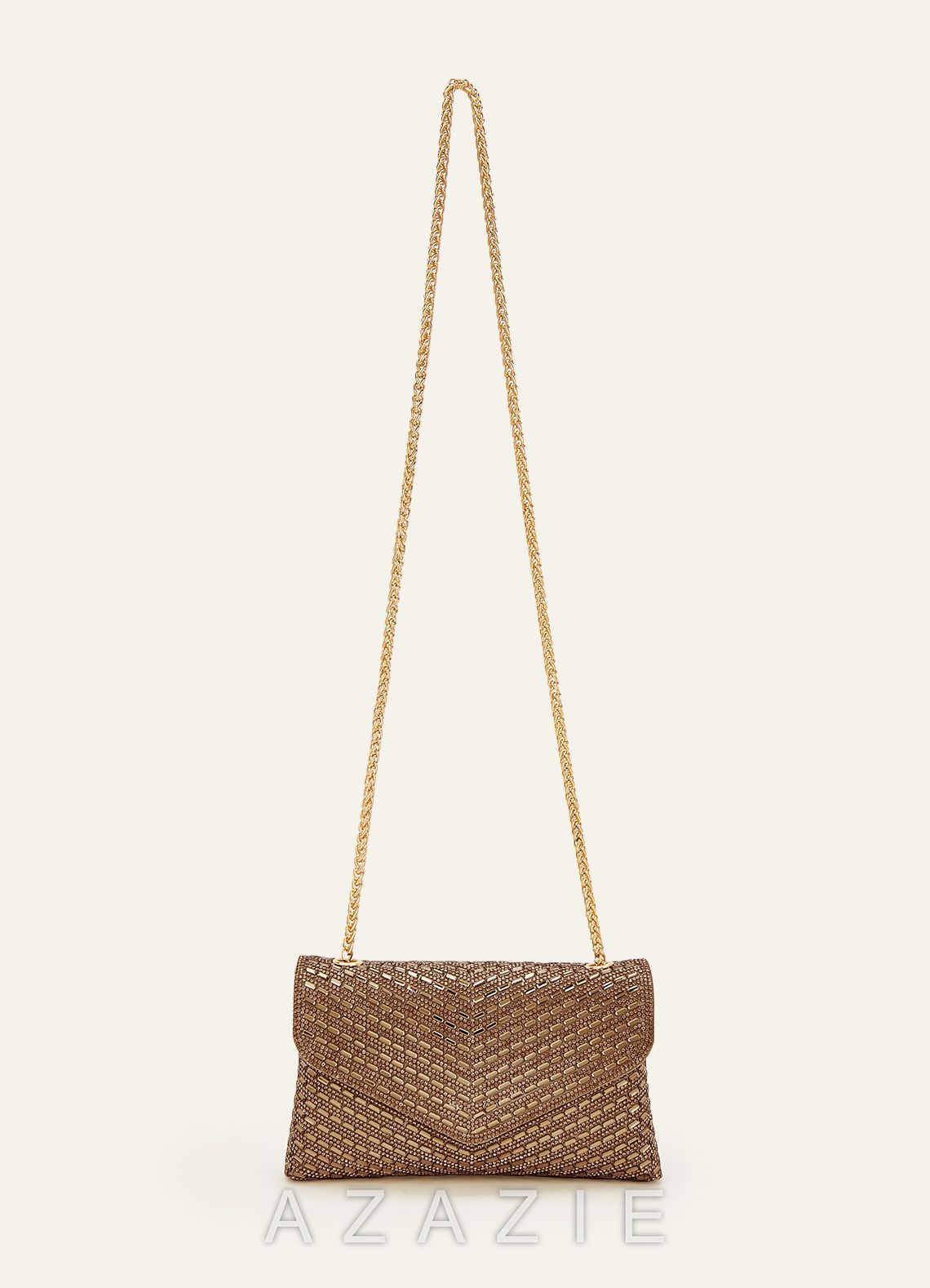 Rhinestone Sequin Embellished Envelope Shoulder Bag