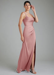 Azazie Sierra Dusty Rose A-Line Corset Stretch Satin Dress dusty_rose