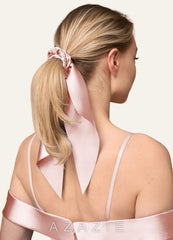 Matching Color Matte Satin Hair Scarf Scrunchie