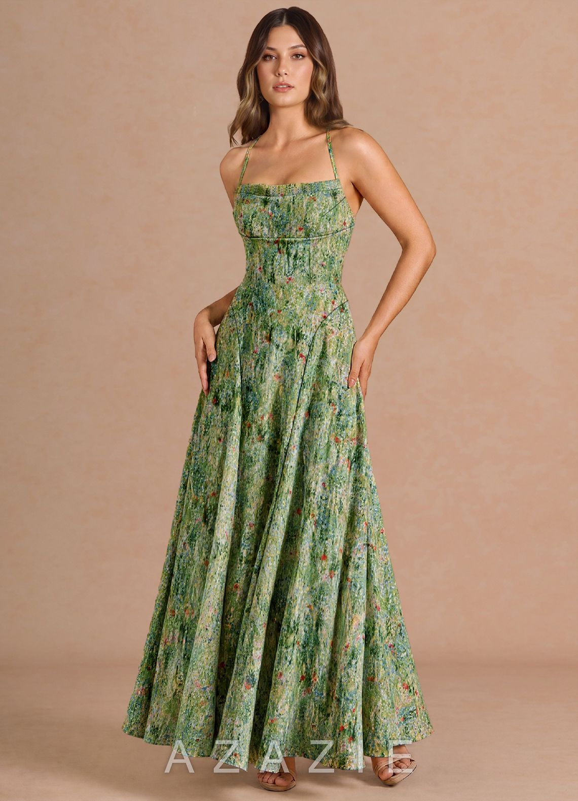 Annora {color} Maxi Dress  sp_green_floral_#gf134901