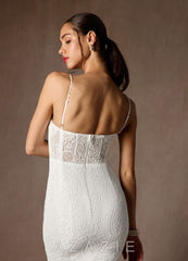 Azazie Kat Wedding Dress Diamond White Sheath Straight Lace Lace Dress diamond_white