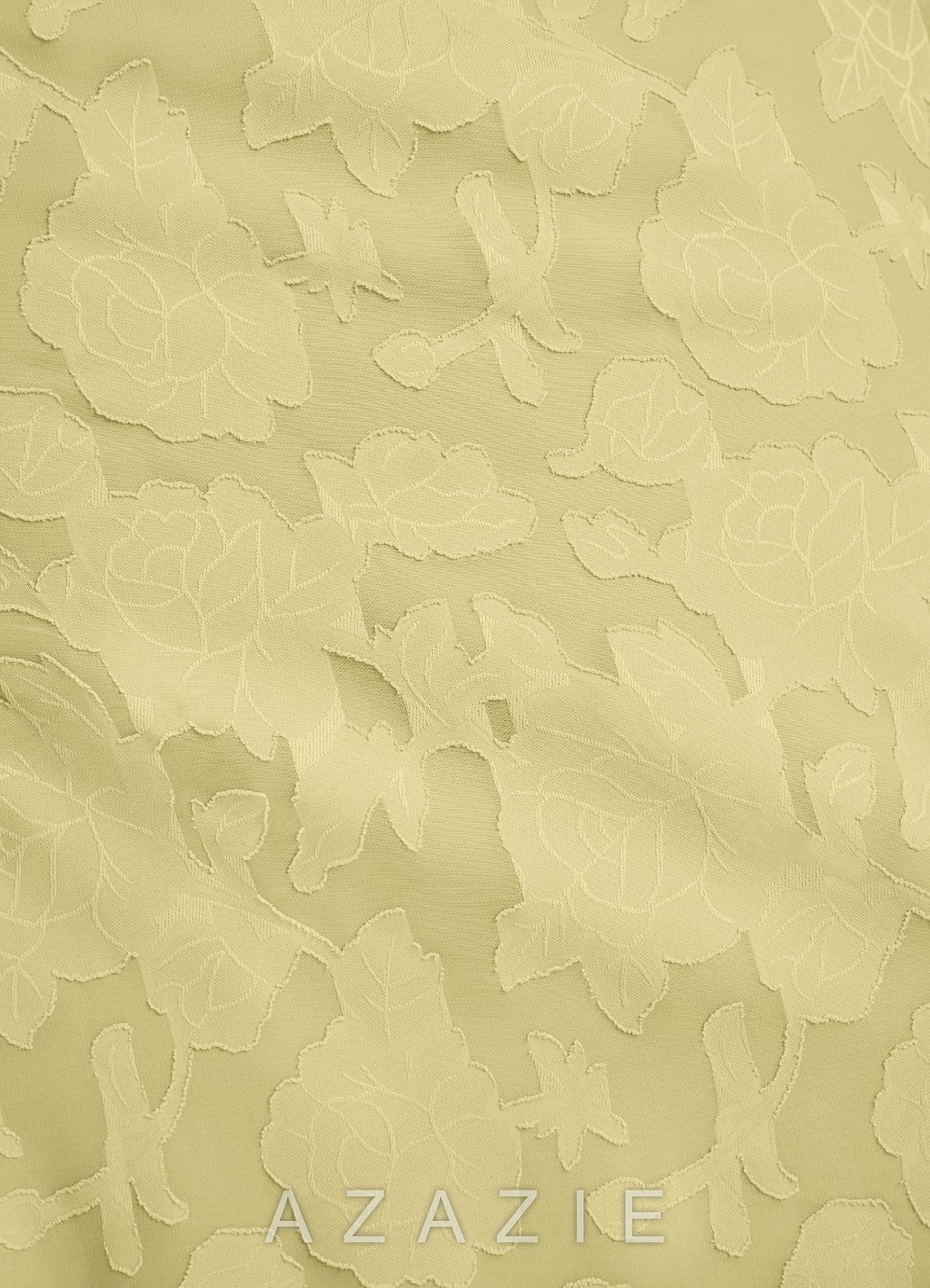Azazie Akilah Lemon Sorbet Mermaid One Shoulder Floral Burnout Dress lemon_sorbet